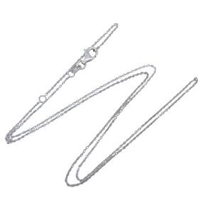 Estate Italy Sterling Silver 925 0.9mm Cable Chain Necklace 16"-18"